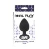 SILICONE BUTT PLUG BY TOYJOY LARGE ΜΑΎΡΗ ΣΦΉΝΑ-STRASS