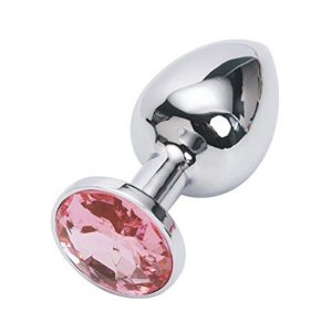 ΜΕΤΑΛΛΙΚΗ ΣΦΗΝΑ ΜΕ ΡΟΖ STRASS PINK SMALL METAL PLUG