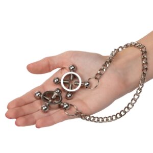 4 Point Nipple Press w Chain Black