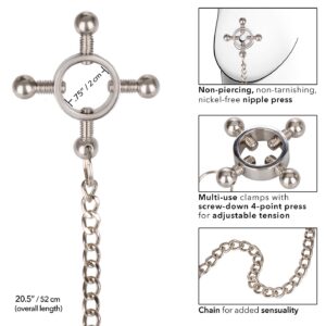 4 Point Nipple Press w Chain Black