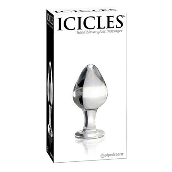 ΓΥΑΛΙΝΗ ΣΦΗΝΑ GLASS BUTT PLUG BY ICICLES 18cm