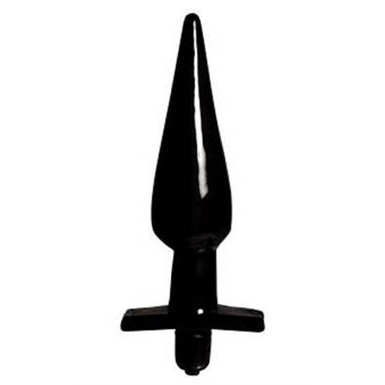 ΜΑΥΡΗ ΣΦΗΝΑ ΜΕ ΔΟΝΗΣΗ BLACK VINYL BUTT PLUG MEDIUM 15cm