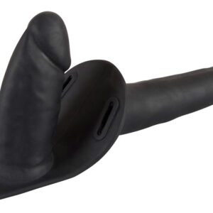 Double Strap On Black Silicone