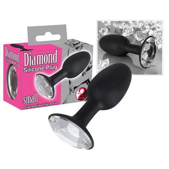 ΜΑΥΡΗ ΜΙΚΡΗ ΣΦΗΝΑ ΜΕ STRASS BUTT PLUG DIAMOND SILICONE PLUG