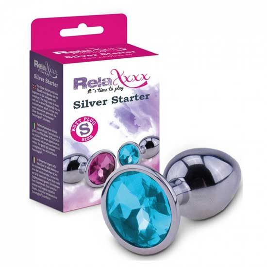 ΜΕΤΑΛΛΙΚΉ ΣΦΉΝΑ ΜΠΛΕ STRASS SMALL METAL BUTTPLUG