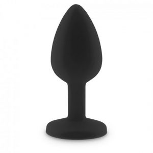 ΜΑΎΡΗ ΣΦΉΝΑ ΣΙΛΙΚΌΝΗΣ ΜΕ ΡΟΖ STRASS SMALL BUTTPLUG