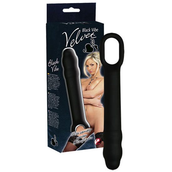 ΜΑΥΡΟΣ ΚΛΕΙΤΟΡΙΔΙΚΟΣ ΔΟΝΗΤΗΣ CLIT AND ANAL VELVET 20cm