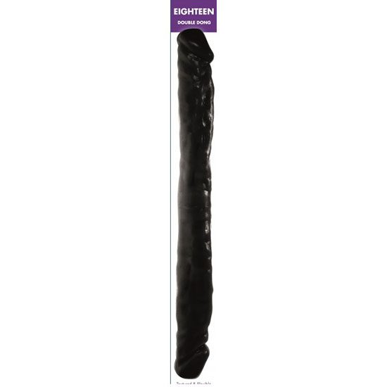 ΔΙΠΛΟ ΜΑΥΡΟ ΟΜΟΙΩΜΑ ΠΕΟΥΣ DOUBLE ENDED DILDO 45cm