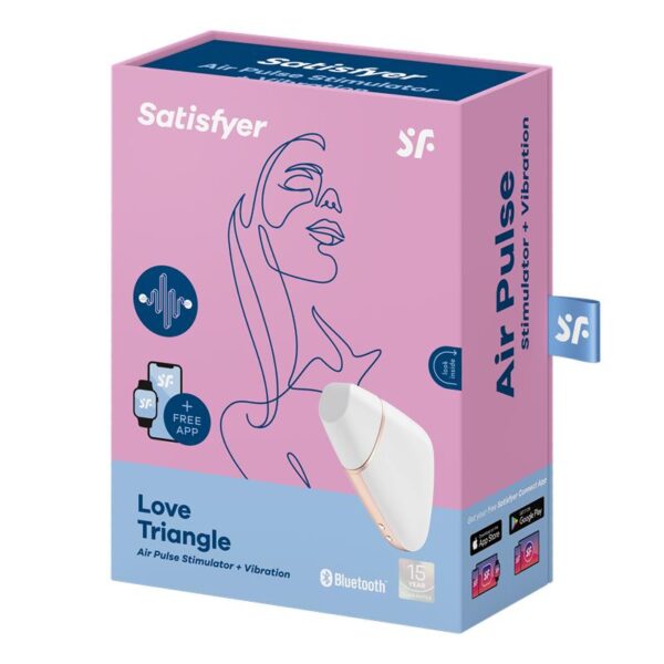 Love Triangle Air Pulse Stimulator + Vibration White