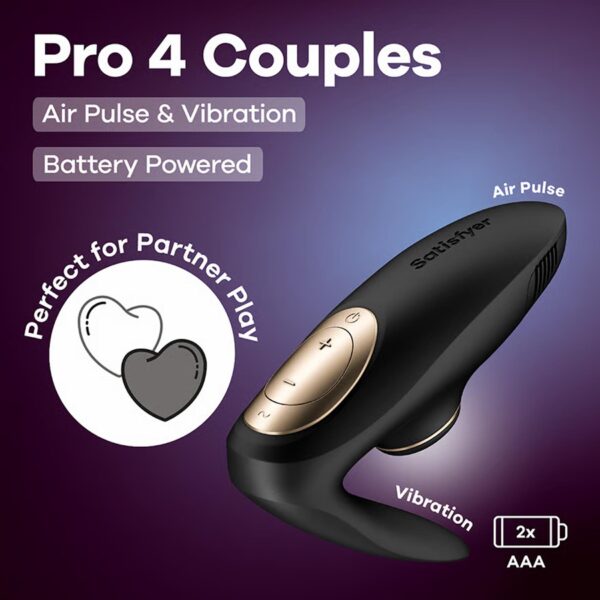 Satisfyer Pro 4 Couples - Σειρά Battery - Μαύρο